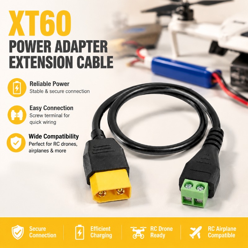 Fpv Drone Charger - XT60 Connector Male Female To 2